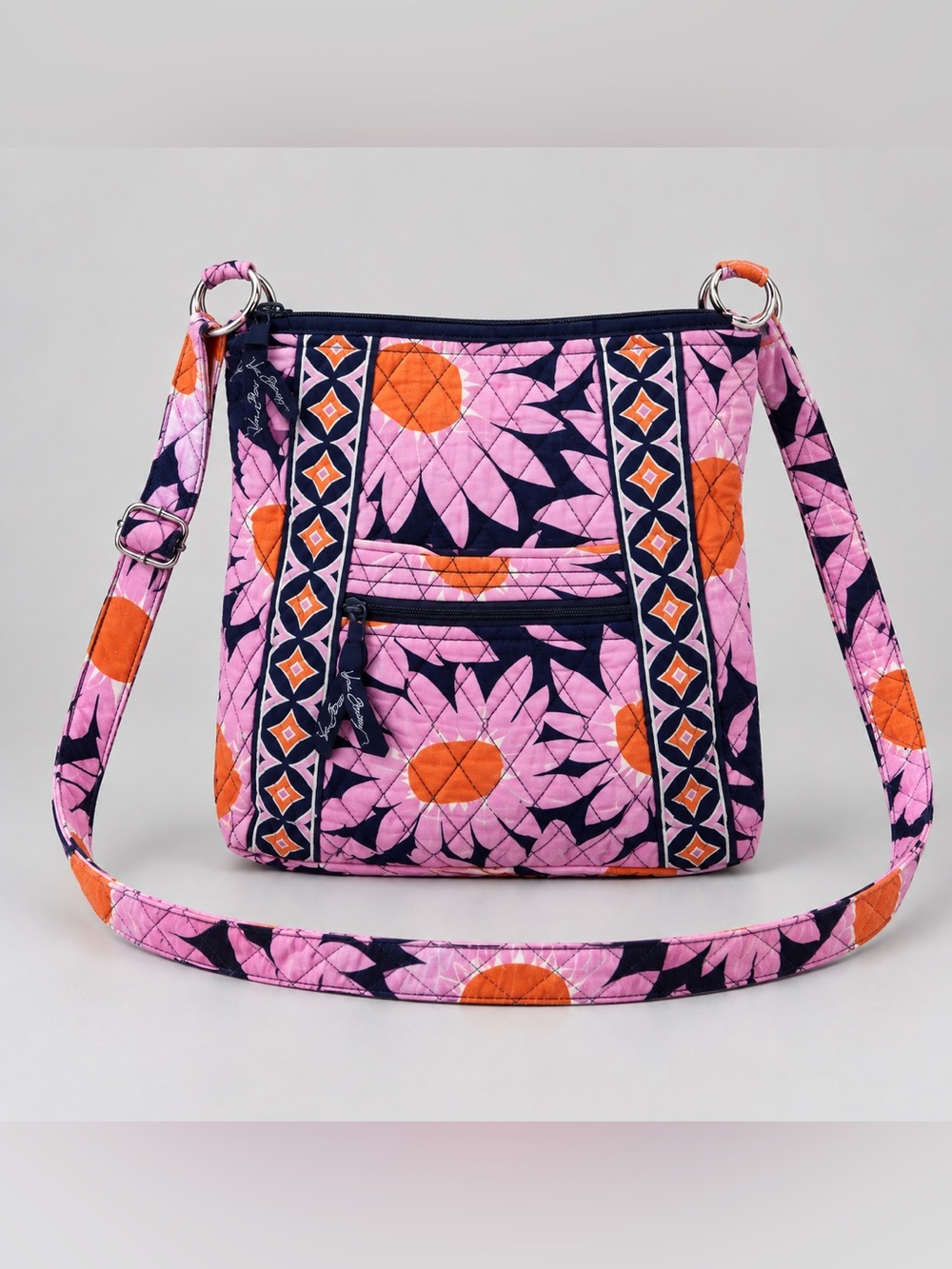 Vera Bradley Loves Me Pink Crossbody Hipster Purse Bag Bohemian Retired Quilted